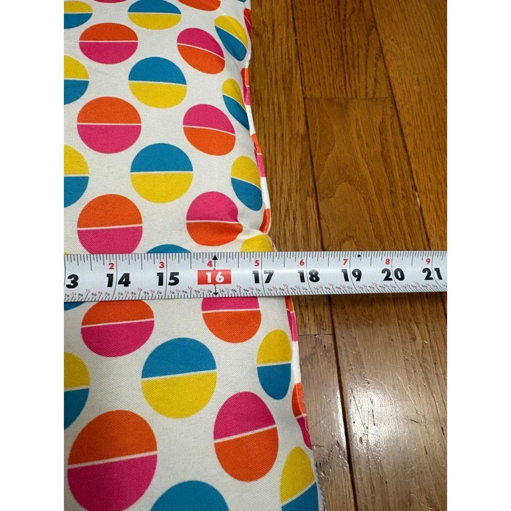 Multicolor Geometric Circle & Stripe Reversible seat Pillow with Handle 16x16
